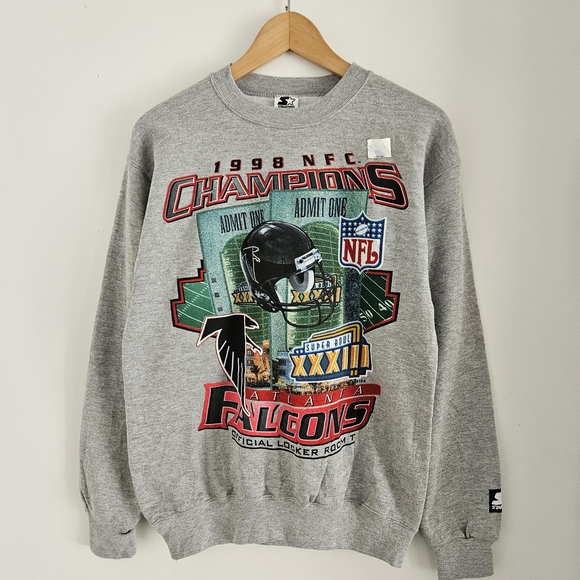 STARTER Tops - NWT Vintage Starter Atlanta Falcons 1998 NFC Champions Crewneck Made in USA